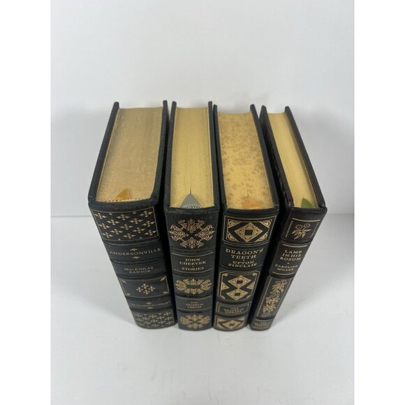 Lot Of 4 Franklin Library Full Leather Books Vintage Decor Collectible Hardcover - Picture 3 of 6
